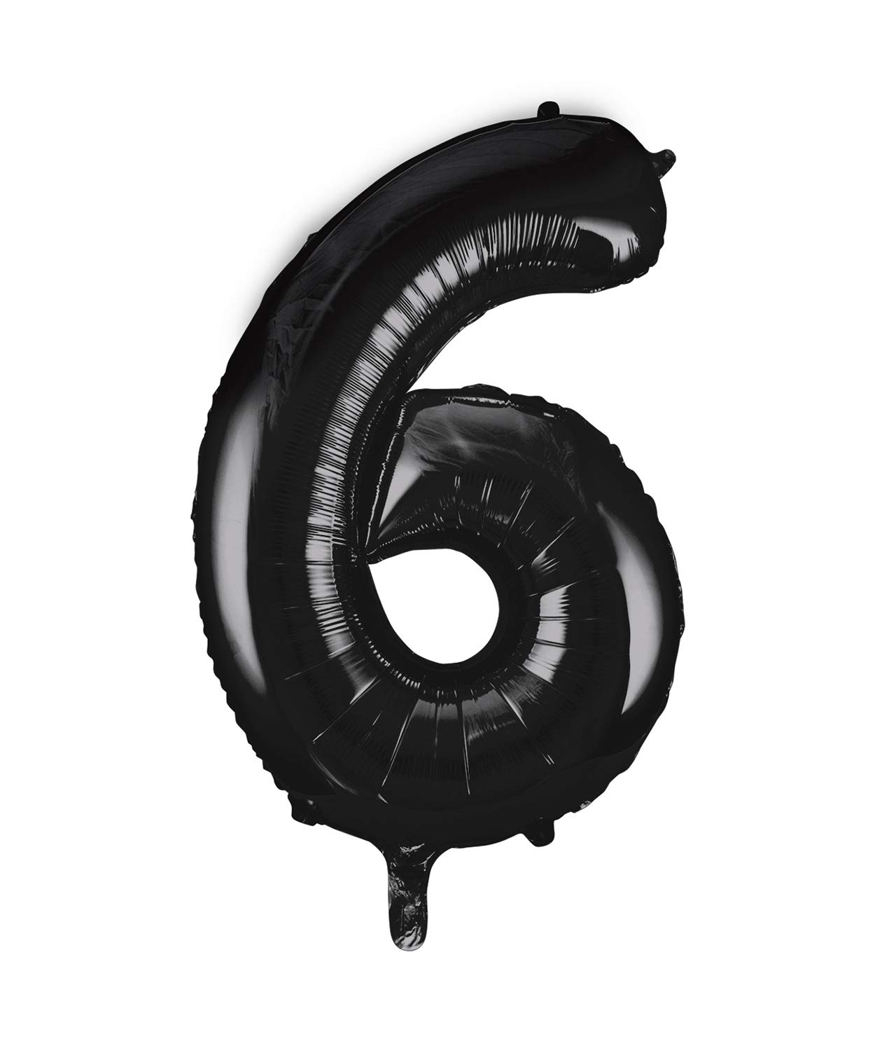 Black Number 6 Shaped Large Foil Balloon (86cm) 1 Piece - Perfect for Birthday Parties and Special Events — image 1