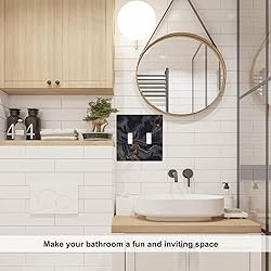 Pznen Black Marble 2-Gang Wall Plate Black Gold