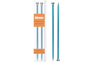 Mdoker 13.8 Inch Anodized Aluminum Knitting Needles,Colored Straight Single Pointed Metal Sweater Knitting Needle for DIY Knitting Projects,Size US 10(6mm)