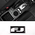 Aosseiye Car Interior Crystal Stickers for Toyota FJ Cruiser 2007-2023 Center Console Gear Shift Panel Cover Stickers Black FJ Logo Patch Interior Accessories
