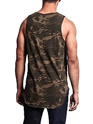 VICTORIOUS Solid Color Long Length Curved Hem Tank