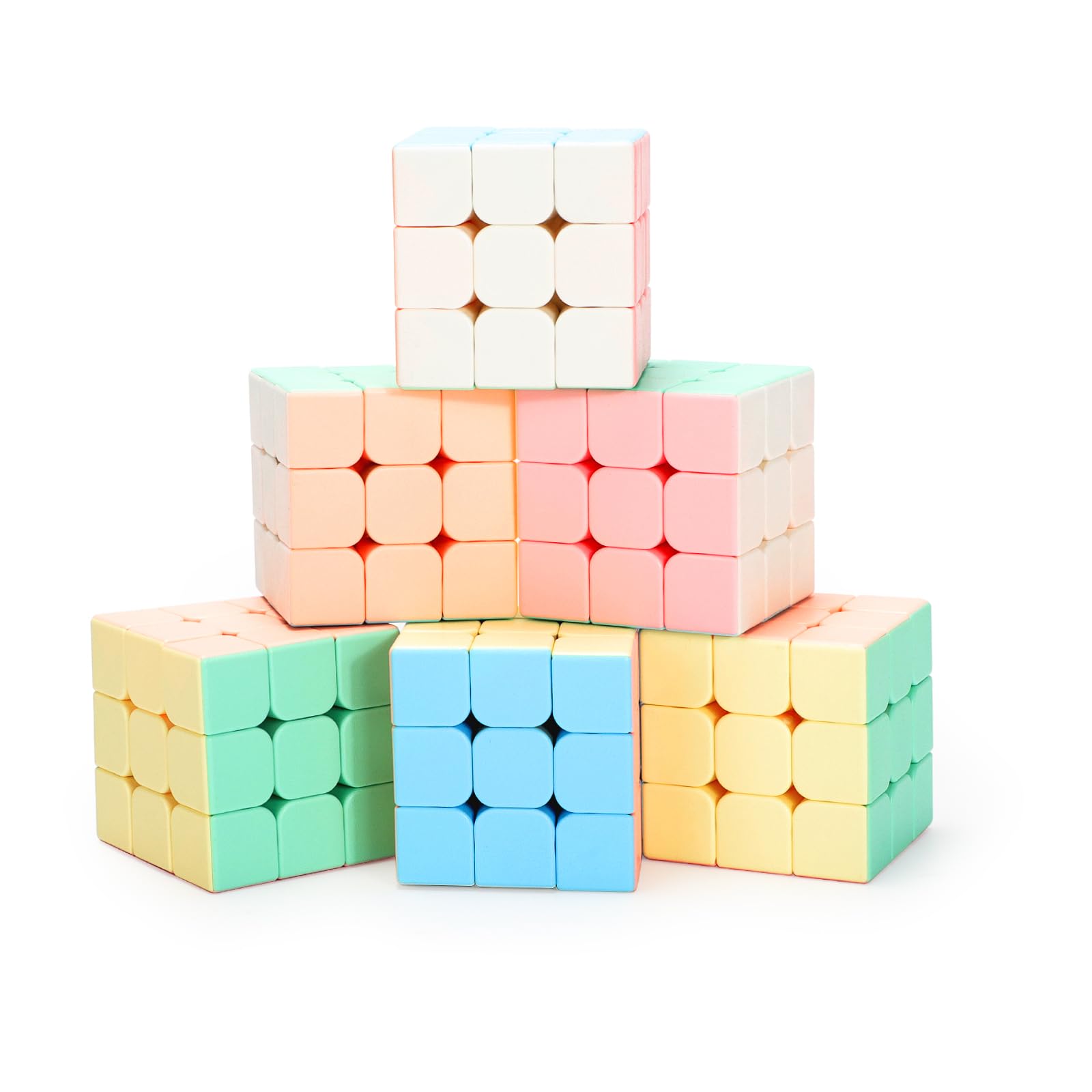 Photo 1 of 6 Pack Speed Cube 3x3 Set, Stickerless Cubes 3X3, Party Favors, Puzzle Game Toys, Classroom Prizes, School Rewards