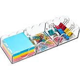 Cryozeo Magnetic 3-in-1 Acrylic Sticky Note Holder, Post It Note Holder &amp; 3x3 Memo Pad Dispenser, Clear Desktop Organizer with Non-Slip Base, Acrylic Desk Accessories, Office, School, Dorm