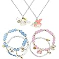 6 PCS Cartoon Pink and Blue Set for Women Lover Bestie Kawaii and Adorable Set