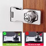 ADERTOS 2.5 Inch Keyed Hasp Lock with Padlock Door Latch Gate Safety view 5