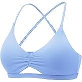 YEOREO Women's Sports Bras Chilene Strappy Criss Cross Open Back Low Impact Removable Cups Gym Yoga Workout Bra