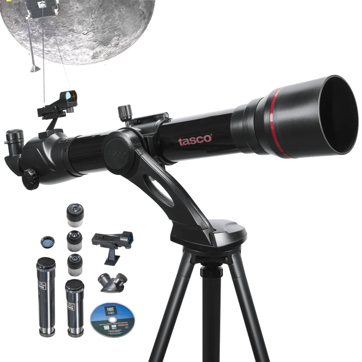 TASCO Spacestation 70x800mm Refractor AZ with Variable LED Red Dot Finderscope Telescope, Black, one Size (49070800)