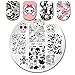 BORN PRETTY Round Stamping Plate Halloween Skull Flower Heart 5.5cm manicuring Nail Art Image Plate BP-146