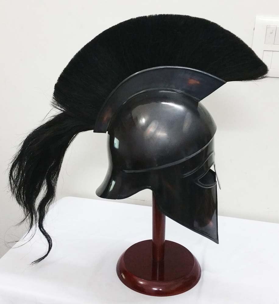 THORINSTRUMENTS Greek Corinthian Helmet Ancient Medieval Armor Knight Spartan Replica Helmet With Free Stand - Image 3