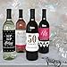 Chic 50th Birthday - Pink, Black and Gold - Wine Bottle Labels Birthday Gift - Set of 4