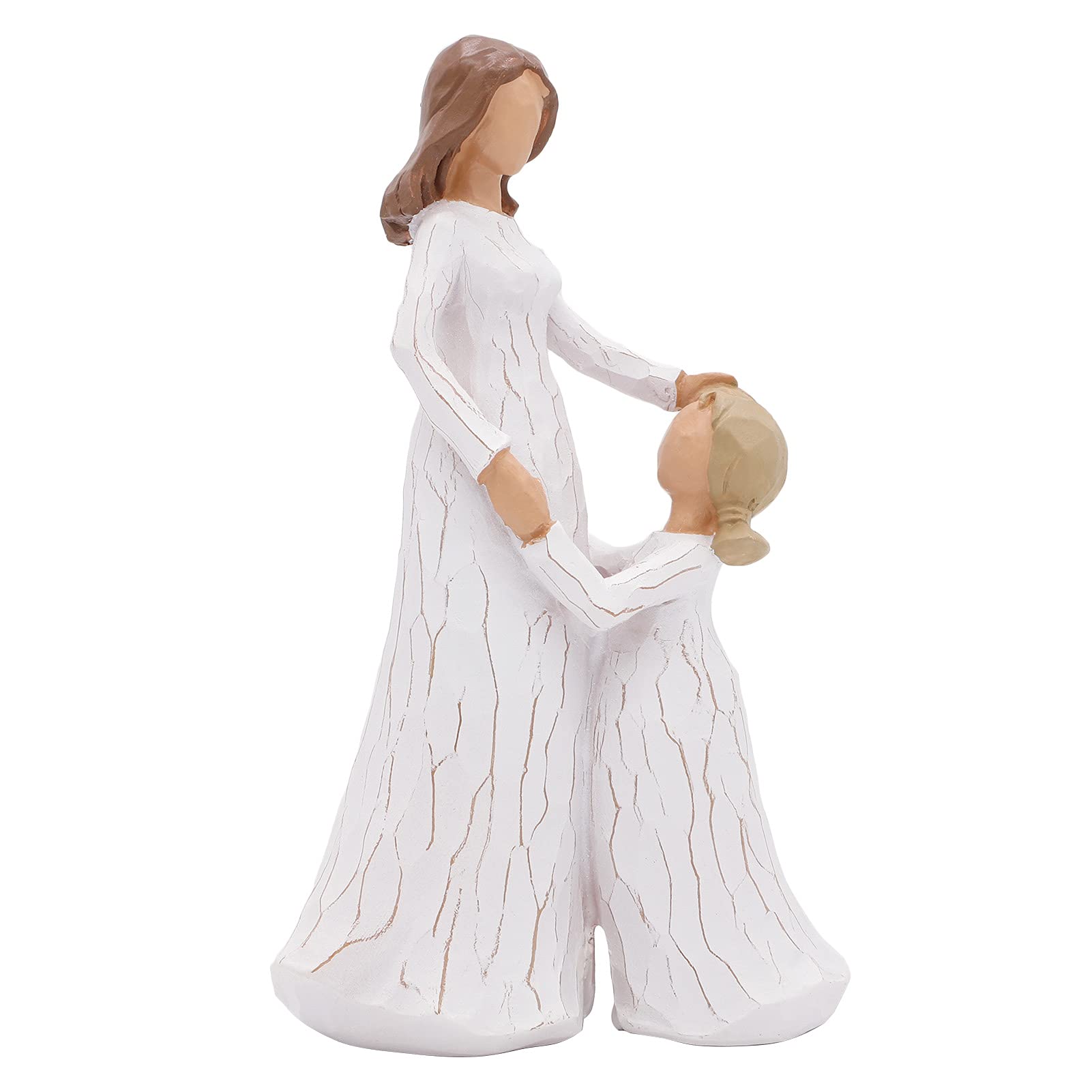 Mother & Daughter Figurine - Hand Carved Collectible Encouragement Present for Mother's Day, Birthday Gift for Mom/Grandma