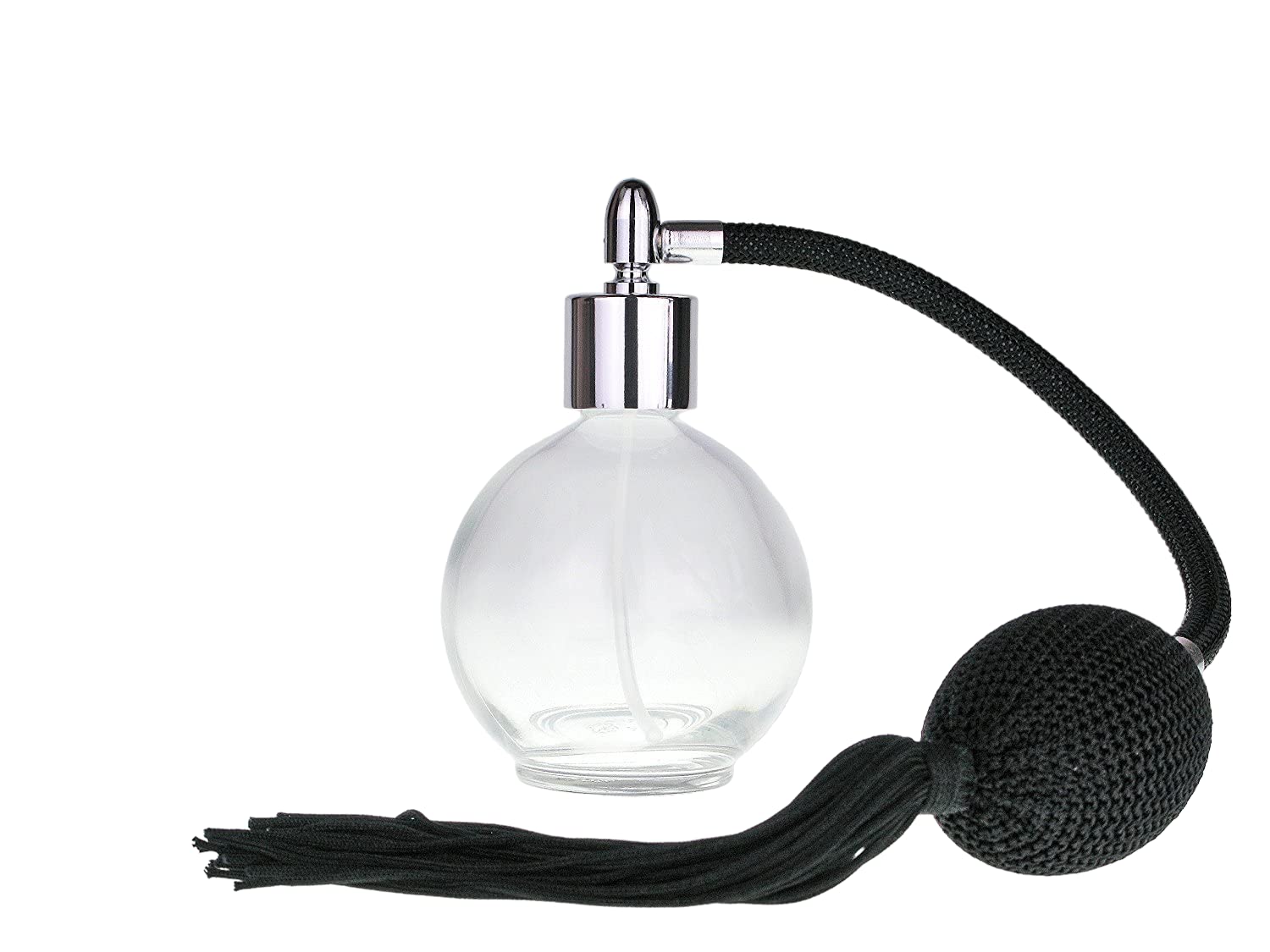Black Tassel 78ml Classic Round Perfume Bottle Atomizer, Filling Funnel & Box Included (SF)