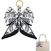 Ancnoz Silky Satin Bow Key Chain for Women Handbags Purse Bowknot Keychain for Ladies Bag Pendant