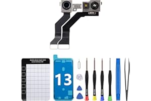 CYKJGS for iPhone 13 Front Facing Camera Replacement OEM 12MP New Face Front Camera Part Facing Lens Module Fix Transmitter Light Receiver Flex Cable Repair Fix Tool Kit A2631 A2633 A2634 A2635 A2482