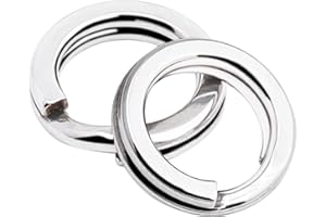 AMYSPORTS Stainless Steel Split Rings Saltwater High Strength Fishing Split Ring Line Connector Fishing Split Rings Freshwate
