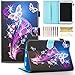 Dteck Case for Samsung Galaxy Tab 3 (8.0 Inch, 2013 Released, Model Number SM-T310 /SM-T311 /SM-T315) - Slim Lightweight Leather Wallet Stand Flip Cute Cover with Auto Sleep Wake (Purple Butterfly)