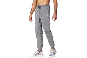 Hugut Men's Sweatpants Lightweight with Zipper Pockets Tapered Joggers Athletic Track Pants for Workout Running Training