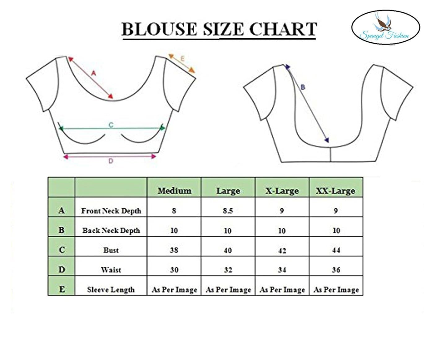 spangel fashion black red flower round neck women's ready made saree's blouse