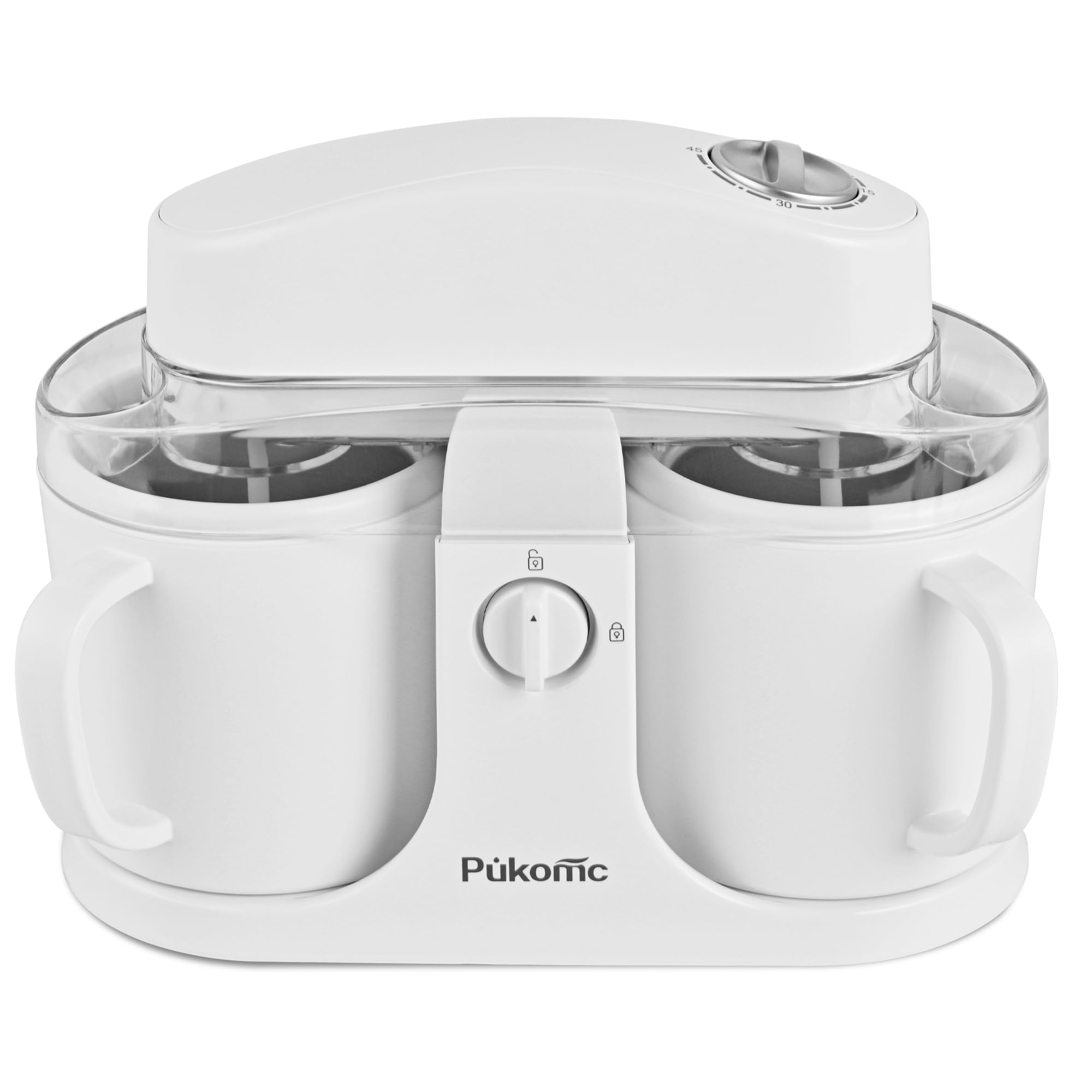 Photo 1 of Pukomc Ice Cream Maker Machine for Home Use, with Two Ice Cream Bowls,Simple Operation and Easy to Clean,White