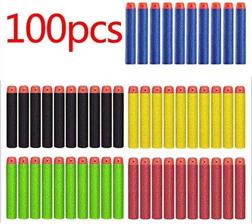 Ranphykx Refill Darts 100pcs Refill Bullet 2.84in/7.2cm Fluorescence, Grow in the Dark Safe Round Head and Air Hole Universal Standard for Nerf N-strike Elite Series Blasters Kid Toy Gun
