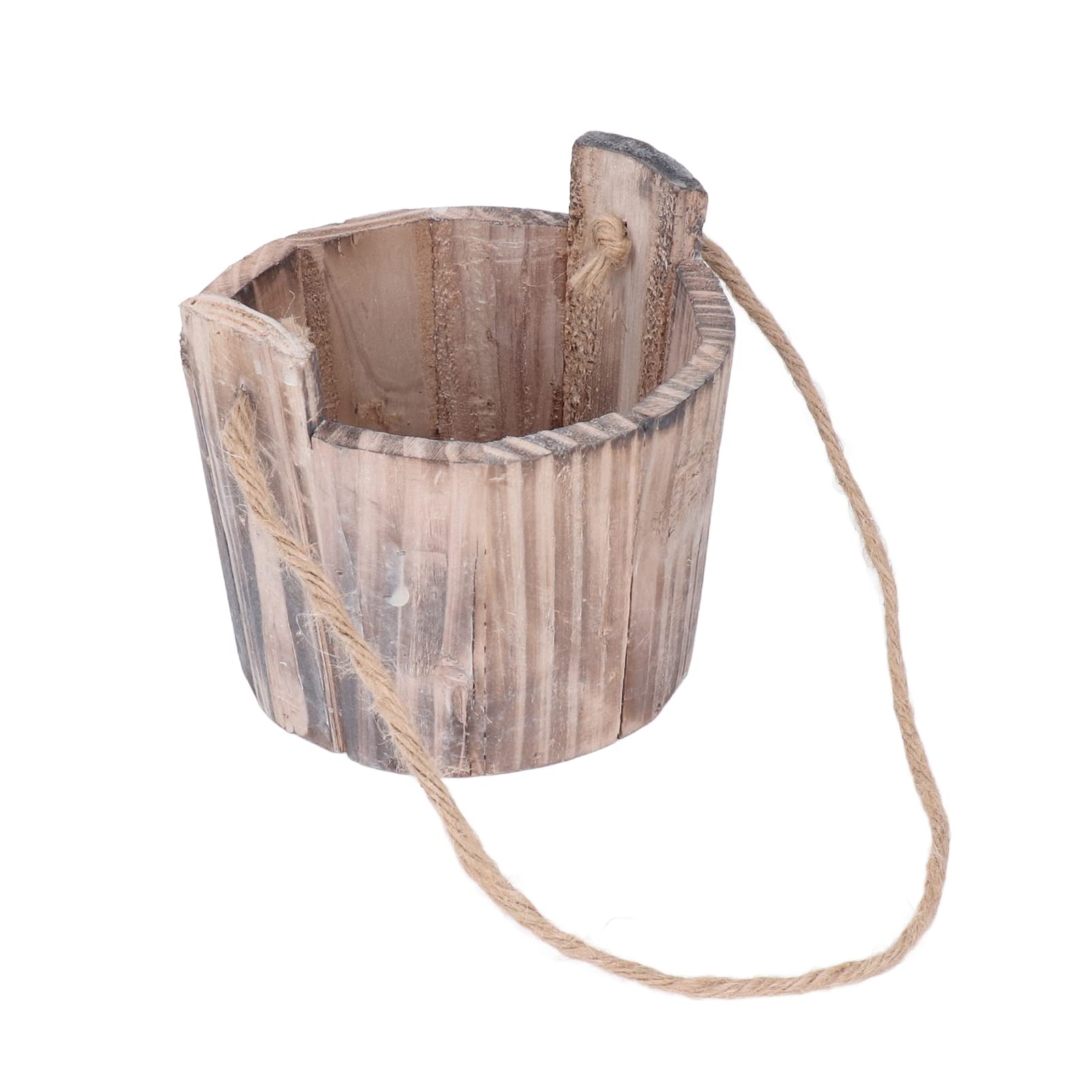 Barrel Planter Round Vintage Rustic Wall Hanging Wooden Garden Flower Pot, Atyhao Flower Pot Hanging Plant Pots for Indoor Outdorr Home Garden Decor Bulb Planters Hand