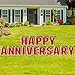 VictoryStore Yard Sign Outdoor Lawn Decorations: Happy Anniversary Yard Letters wtih 32 Stakes