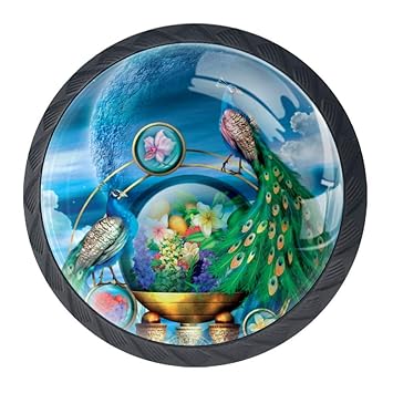 Home Kitchen Idealiy Bird Peacock Drawer Pulls Handles Cabinet