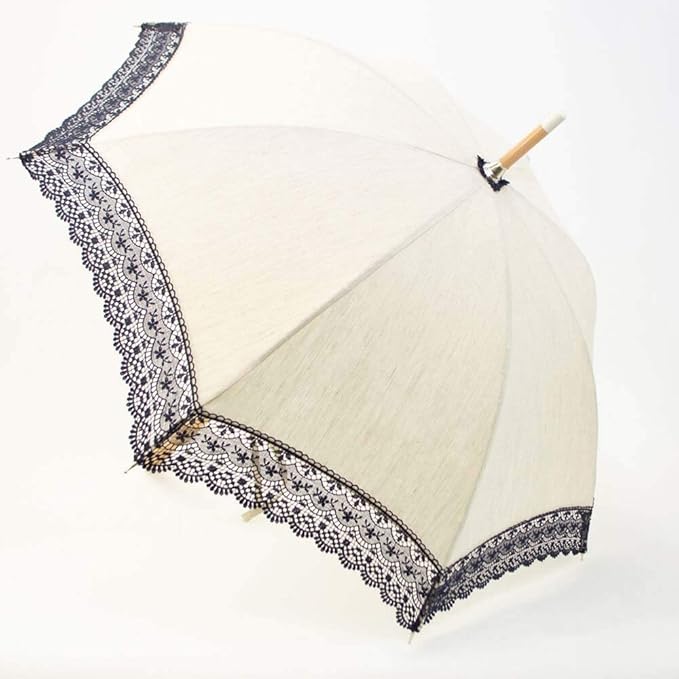 Amazon Co Jp Pierre Vaux ピエールヴォー 刺繍日傘 長傘 Demoi Selle Long リネン アイボリー 64b フランス製ブランド レディース レース セレブ 服 ファッション小物