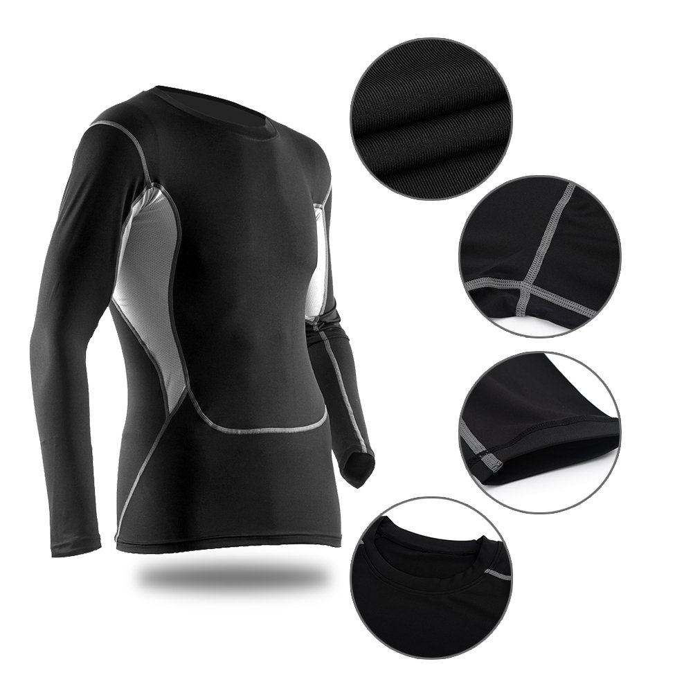 FITIBEST T Shirt Homme Compression Séchage Rapide à Manches Longues et Pantalon de Sport