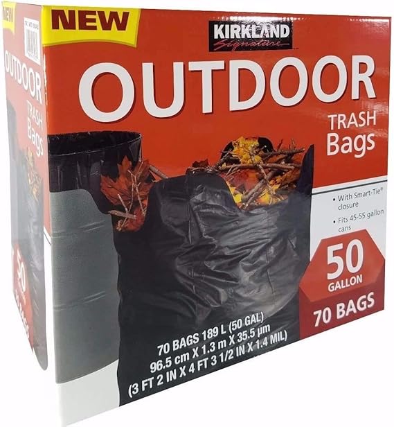Kirkland Signature Smart Closure Outdoor Lawn Trash Bags 45 Gallon 100