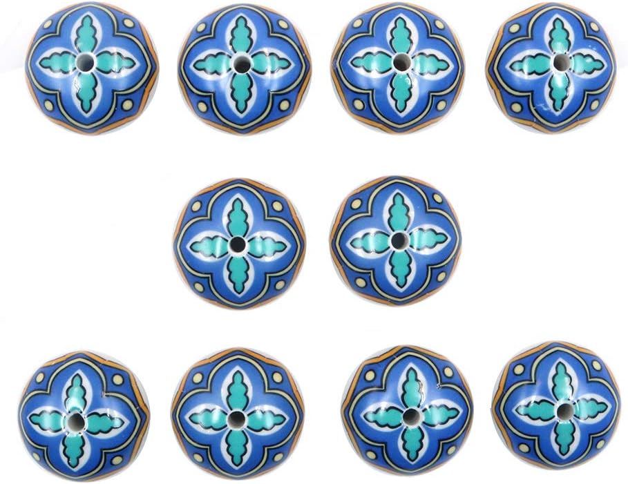 Namvo Modern European Wind Knobs Floral Hand Painted Ceramic Ball Shape Cupboard Wardrobe Cabinet Drawer Door Handles Pulls Knob Pack of 10 - Image 4