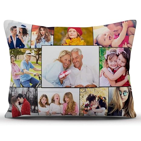 Buy K1gifts Personalized Collage White Satin Photo Pillow Gifts