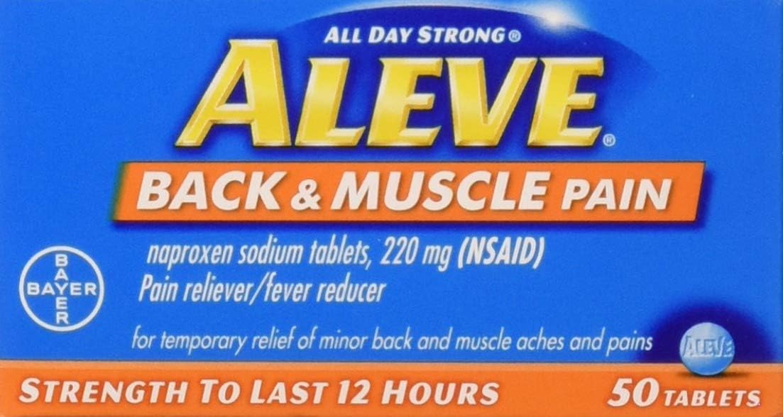 Aleve Back & Muscle Pain 50 Tablets (Pack of 2): Health & Personal Care