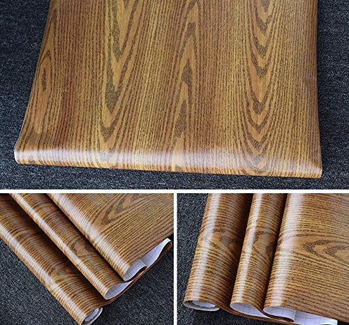 Self Adhesive Wood grain furniture stickers PVC wallpaper cabinets Gloss Film Vinyl Counter Top Decal 24inch by 78inch (Red curved wood)