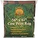 Classic Safari Cow Print Rug with Slip-Resistant Backing for added Softness and Safety, 56-inch x 61-inch