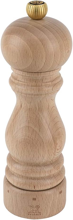 Peugeot 42665P18 Paris Select Pepper Grinder, Wood Body, Natural Finish, 18 cm, Adjustable Grinding, Stainless Steel Mechanism