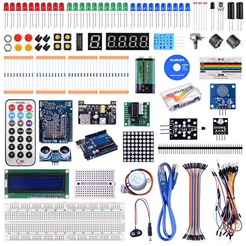 Kuman K4-US for Arduino Project Complete Starter Kit with Detailed Tutorial and Reliable Components for UNO R3 Mega 2560 Robot Nano breadboard Kits (The Best Electronic Cigarette Starter Kit)