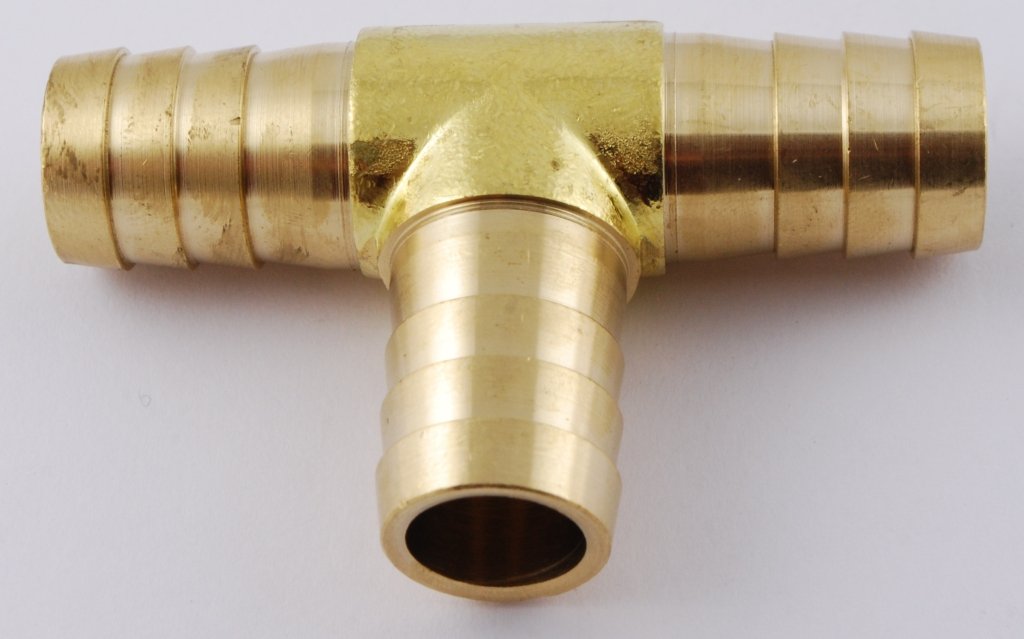 5 8 Hose Id Hose Barb Tee T Union Fitting Intersection Split Brass Amazon Com Industrial Scientific