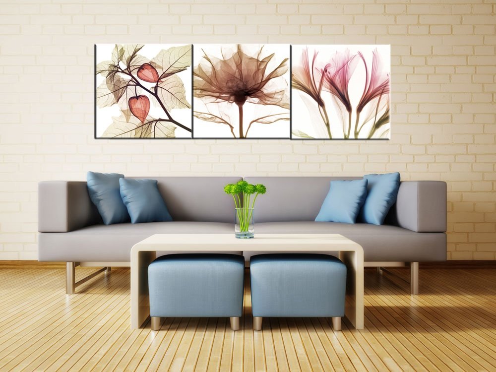 Canvas Wall Art Abstract Brown Flowers Canvas Print 36\