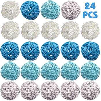 DomeStar Rattan Ball, 24PCS Orbs Vase Fillers