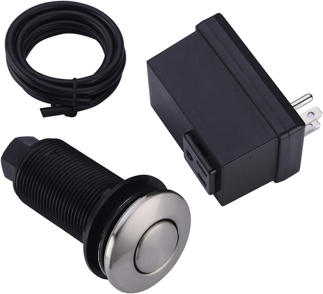 Sink Top Garbage Disposal Air Switch Kit With Single Outlet Brushed