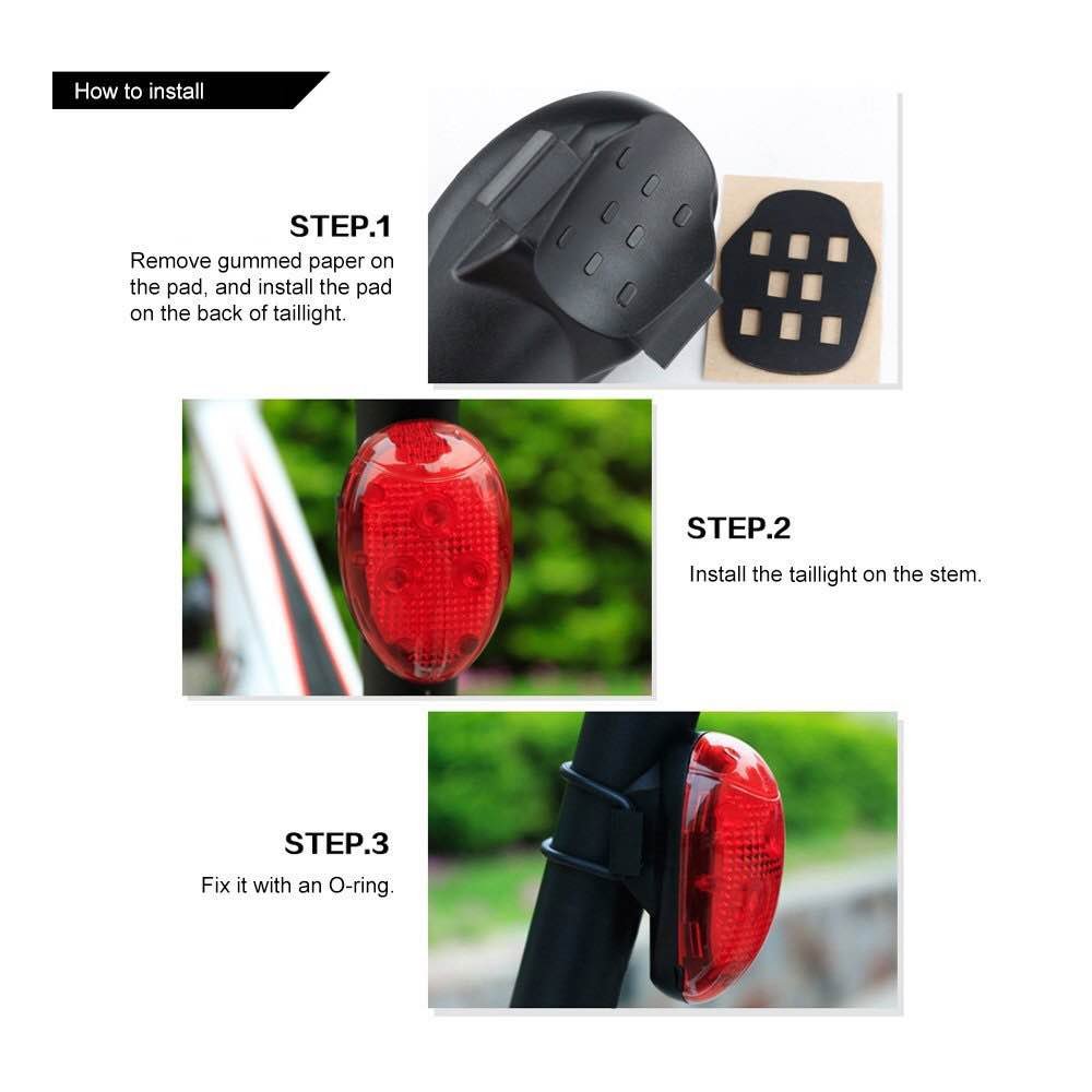 Bicycle Tail Light, Safety Rear Light Aglaia, 40 Lumen Waterproof IPX3 220 Beam Angle, Smart Modes with High Red Rear Brightness (Batteries Included)