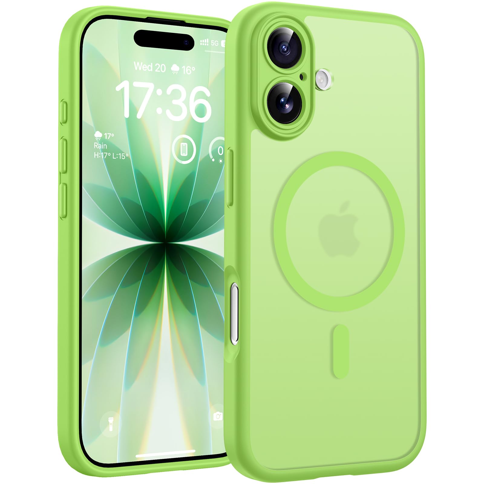 Photo 1 of TOCOL for iPhone 17 Case, Full Camera Protection, Built-in Magnetic Ring, Compatible with Magsafe Charger, Drop Protection, Translucent Matte Phone Case for iPhone 17 6.3 inch (Light Green)