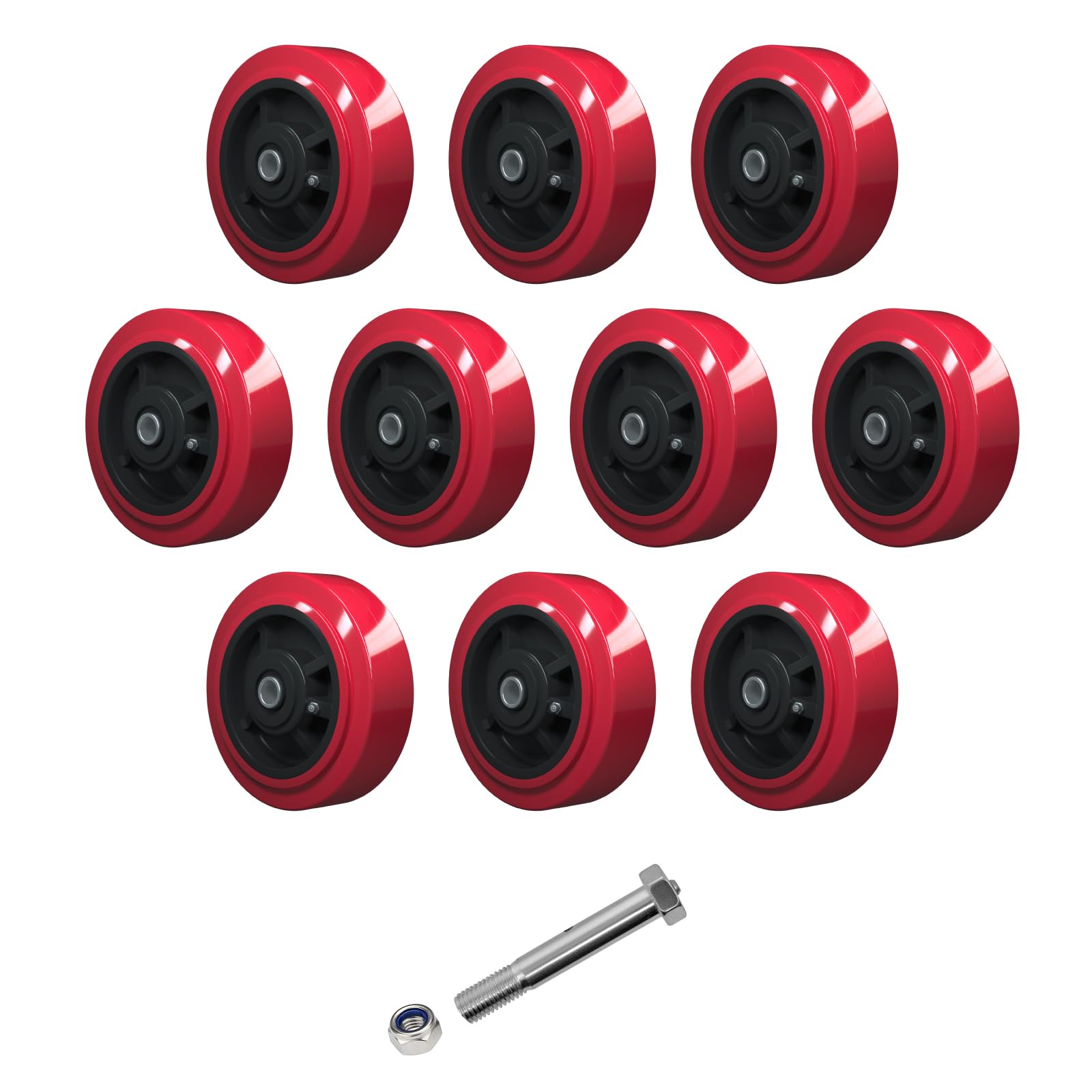 LONGRUNFORU 6 Inch Caster Wheels, Polyurethane on