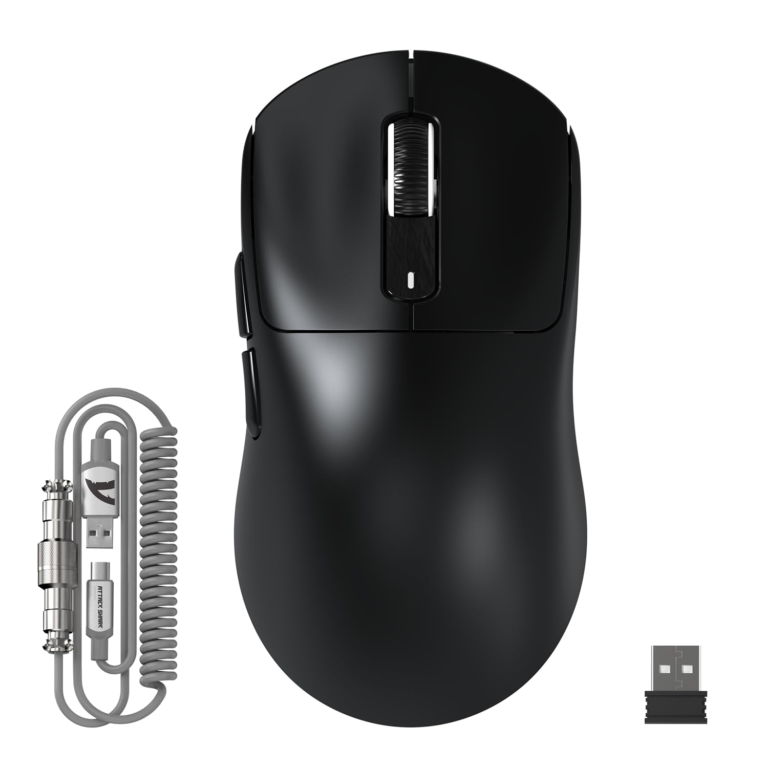 ATTACK SHARK X3MAX Wireless Gaming Mouse,PixArt PAW3950 Gaming Sensor,Up to 42K DPI,100 Million Micro,49g Lightweight Tri-Mode(BT5.2/2.4Ghz/Wired) Mice with Coiled Cable-Black