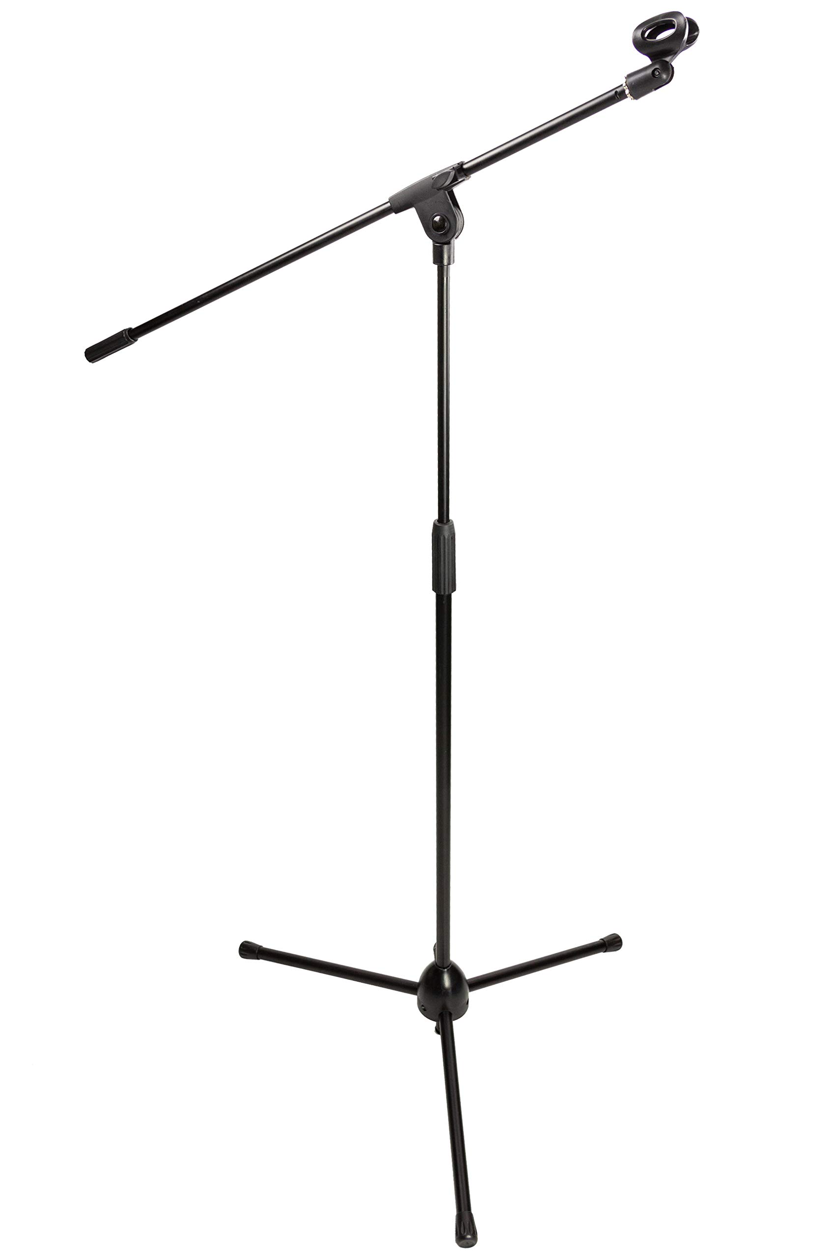 RockJam RJMS100 Boom Microphone Stand with Microphone Clip Black
