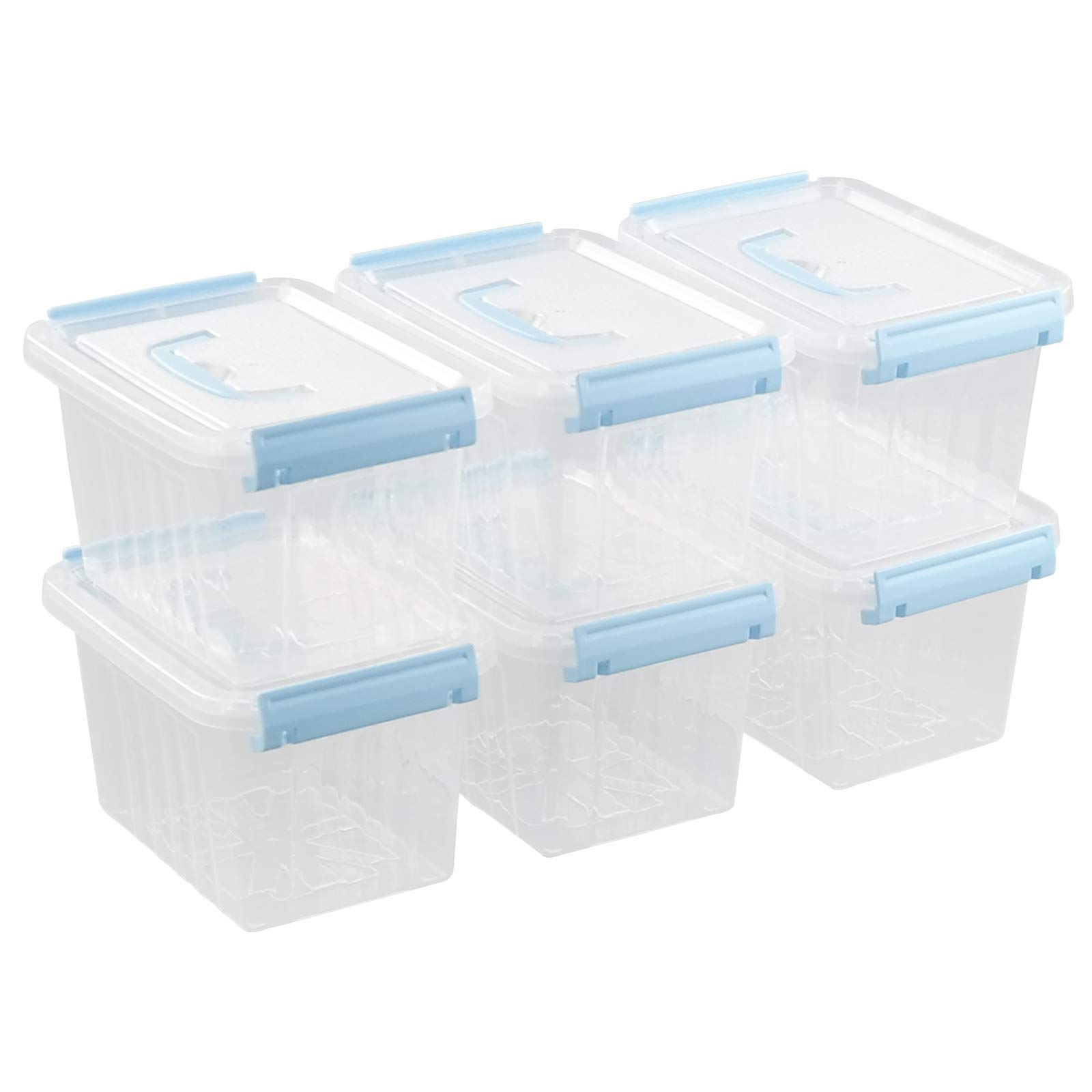 Ortodayes Stackable Storage Container with Lid, Plastic Storage Boxes Set of 6 (3 liter)