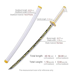 Zisu Zenitsu Sword, 41 Inches, Hashira Pillars