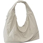 Slouchy Nylon Hobo Bag for Women Large Tote Underarm Shoulder Bag Travel Beach Gym Weekend Vacation