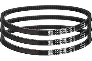 uxcell 3 Pcs AX24 EPDM V-Belt, Raw Edge Cogged Industrial Rubber V Belt 1/2" Width x 24" Inside Circumference